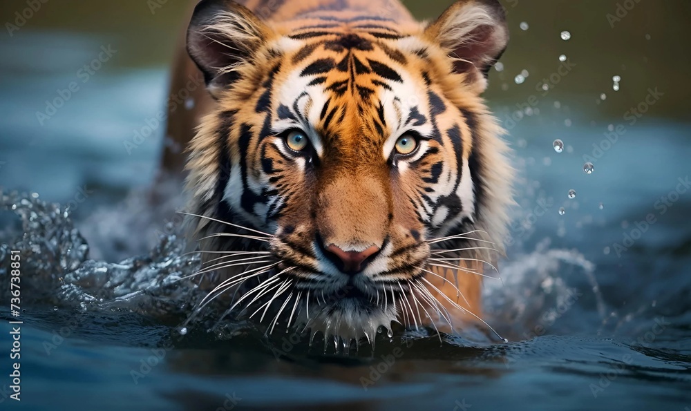 photo a majestic bengal tiger jump