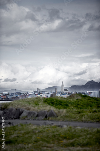 Wallpaper Mural Hallgrímskirkja in Reykjavik city center. Torontodigital.ca