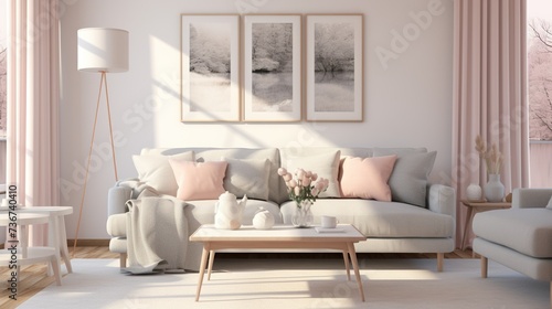 Interior style of modern aesthetic living room 