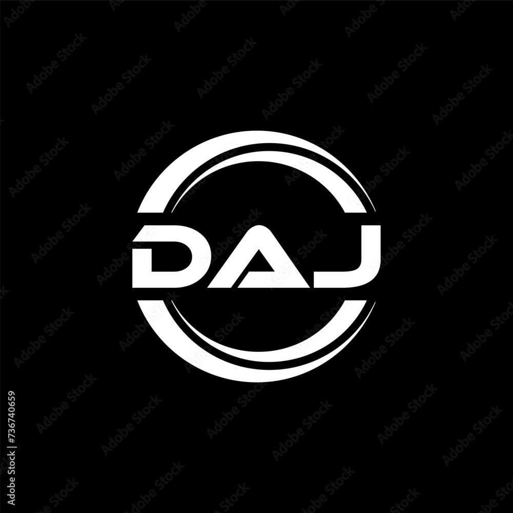 DAJ letter logo design with black background in illustrator, vector logo modern alphabet font overlap style. calligraphy designs for logo, Poster, Invitation, etc. DAJ letter logo design with black background in illustrator, vector logo modern alphabet font overlap style. calligraphy designs for logo, Poster, Invitation, etc.