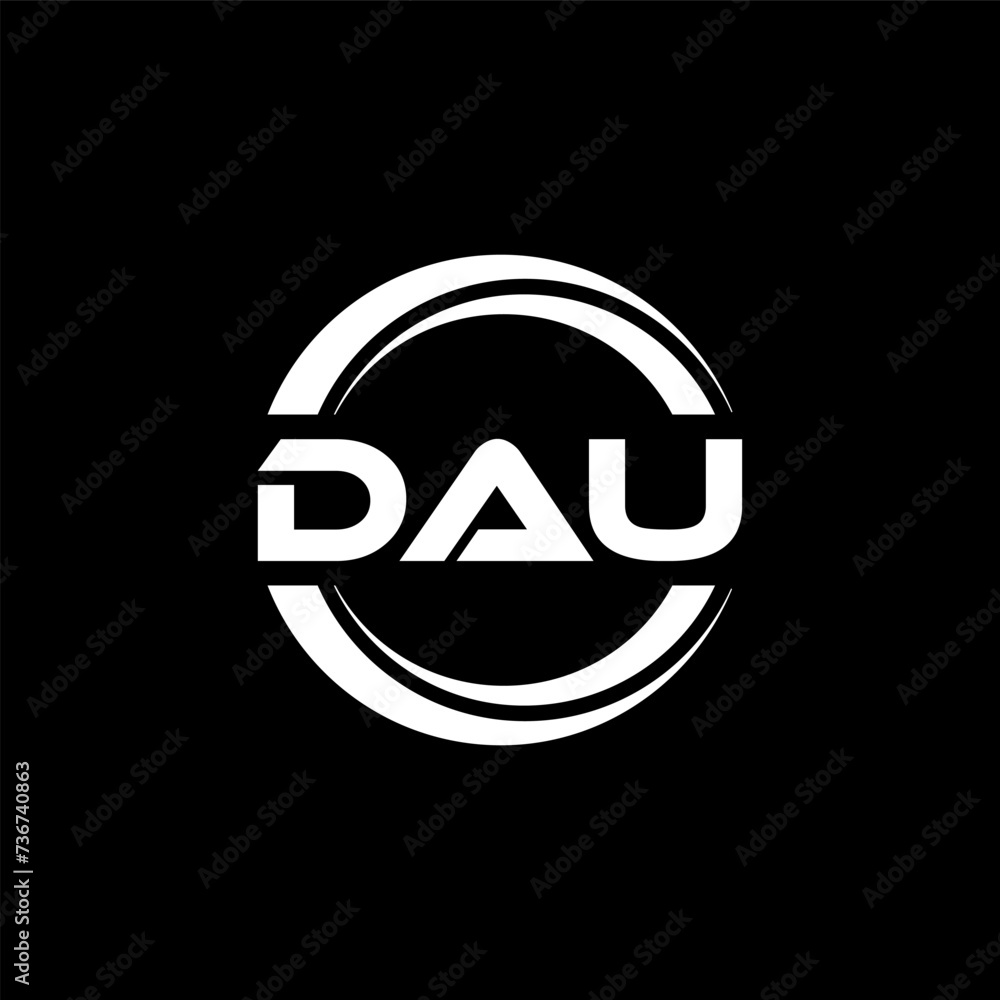 DAU letter logo design with black background in illustrator, vector logo modern alphabet font overlap style. calligraphy designs for logo, Poster, Invitation, etc. DAU letter logo design with black background in illustrator, vector logo modern alphabet font overlap style. calligraphy designs for logo, Poster, Invitation, etc.