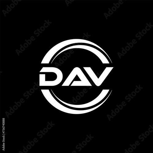 DAV letter logo design with black background in illustrator  vector logo modern alphabet font overlap style. calligraphy designs for logo  Poster  Invitation  etc.