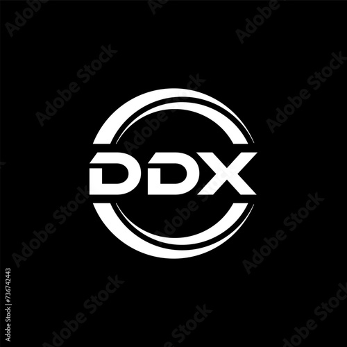 DDX letter logo design with black background in illustrator, vector logo modern alphabet font overlap style. calligraphy designs for logo, Poster, Invitation, etc. photo