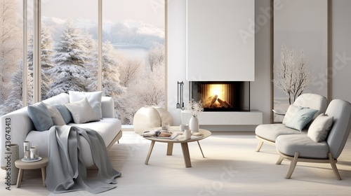 Modern monochromatic living room interior design inspired by luxury color palette  © john258