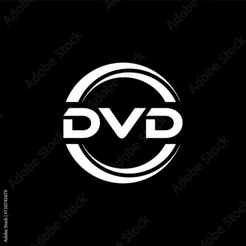 DVD letter logo design with black background in illustrator, vector logo modern alphabet font overlap style. calligraphy designs for logo, Poster, Invitation, etc.