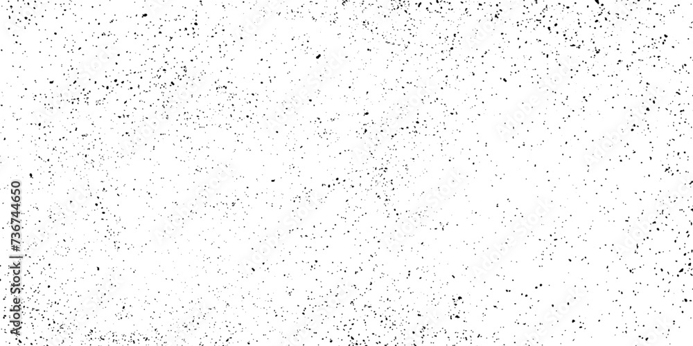 Grunge black noise dots on white background. Horizontal abstract background with tiny black splash effect. Dust vector background