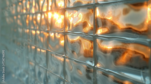 Closeup of Sunlight Peering Through Textured Gl Window Rays of sunlight filter through the textured gl window casting unique patterns and shapes on the opposite wall. The