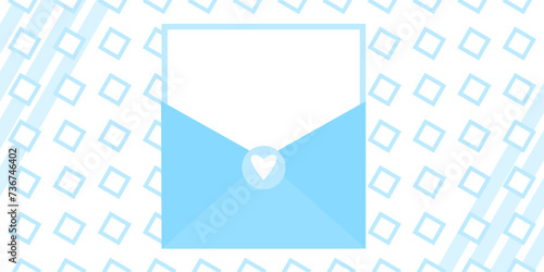Vector Abstract Background with Blue Love Envelope Card