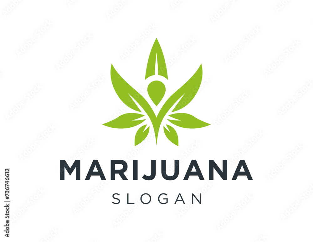 The logo design is about Marijuana and was created using the Corel Draw 2018 application with a white background.
