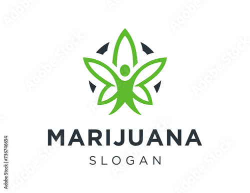 The logo design is about Marijuana and was created using the Corel Draw 2018 application with a white background.