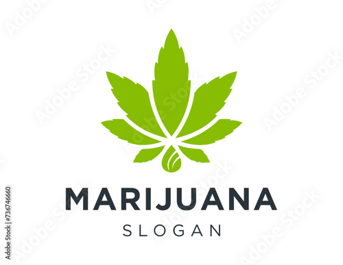 The logo design is about Marijuana and was created using the Corel Draw 2018 application with a white background.