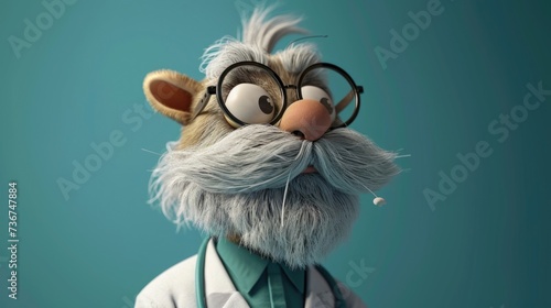 Cartoon digital avatar of Dr. Furry A wise and experienced veterinarian who has a soft spot for all furry creatures in need of love and care. photo