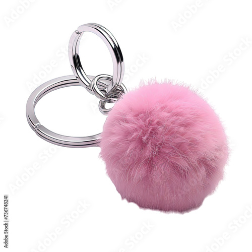 Pink Fluffy Keychain photo