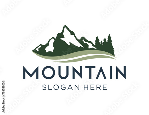 The logo design is about Mountain and was created using the Corel Draw 2018 application with a white background.