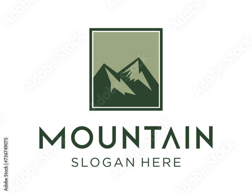 The logo design is about Mountain and was created using the Corel Draw 2018 application with a white background.