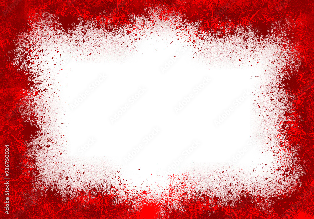 transparent scary red blood splatter frame