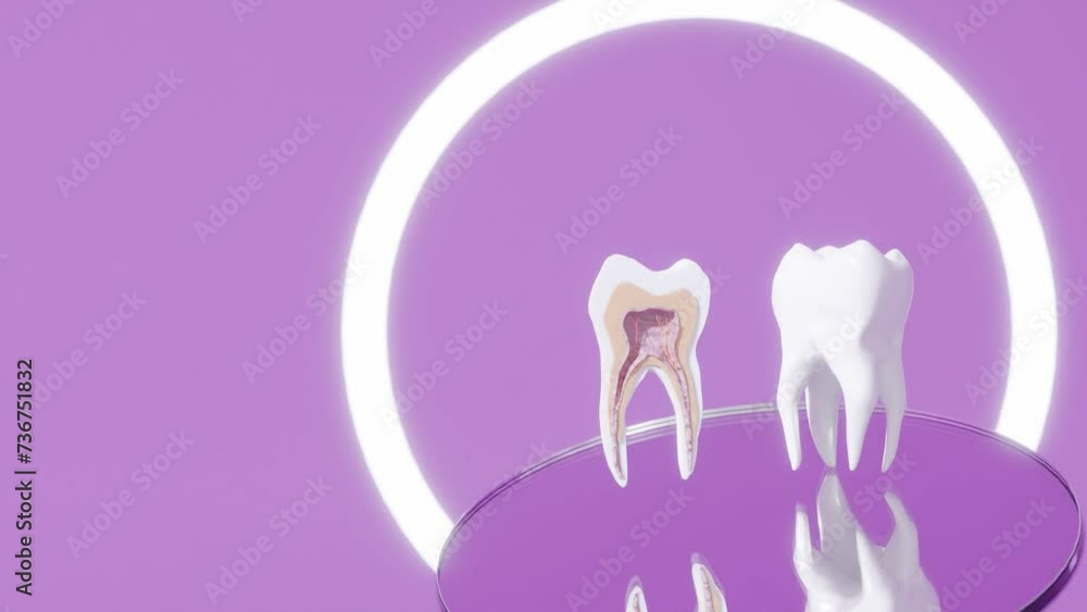 Tooth Malposition Animation Molar tooth cross section dentist studio implants diagnosis mockup ...