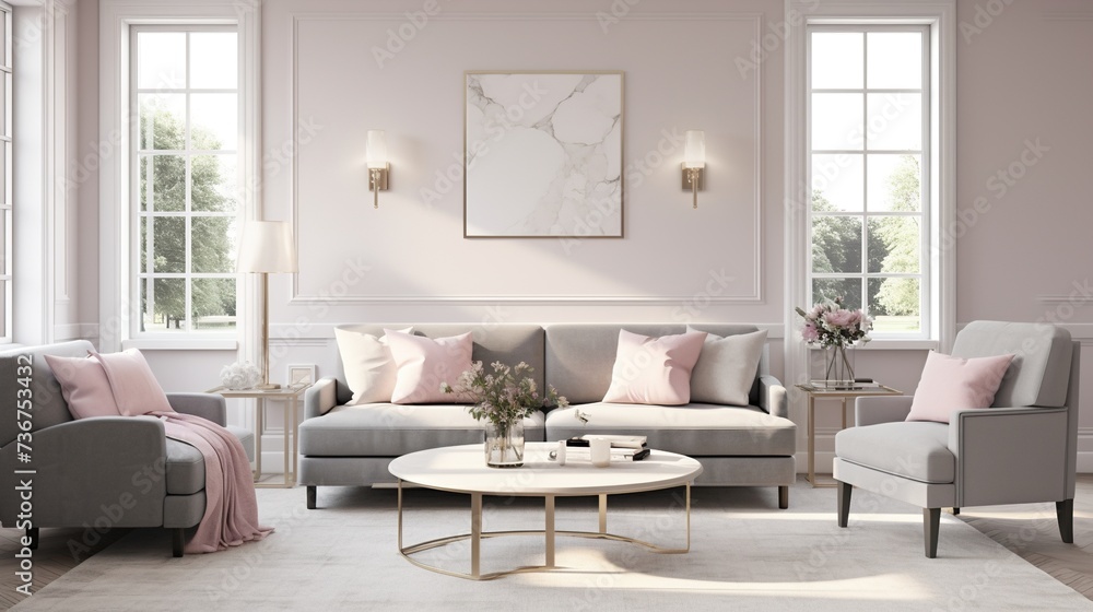 Modern monochromatic living room interior style Modern monochromatic living room interior style