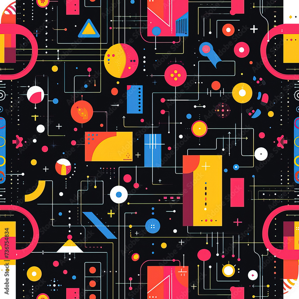 Noise and data minimal digital shapes repeat pattern Noise and data minimal digital shapes repeat pattern