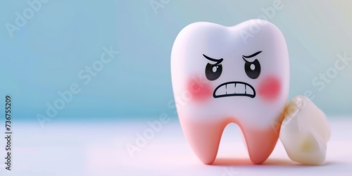 Toothache, Pain and Sensitive Tooth. Dental illness Symbolizing of Dental Care, Tooth Decay, Oral Health, Tooth caries