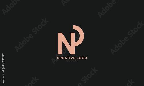NP Abstract initial monogram letter alphabet logo design