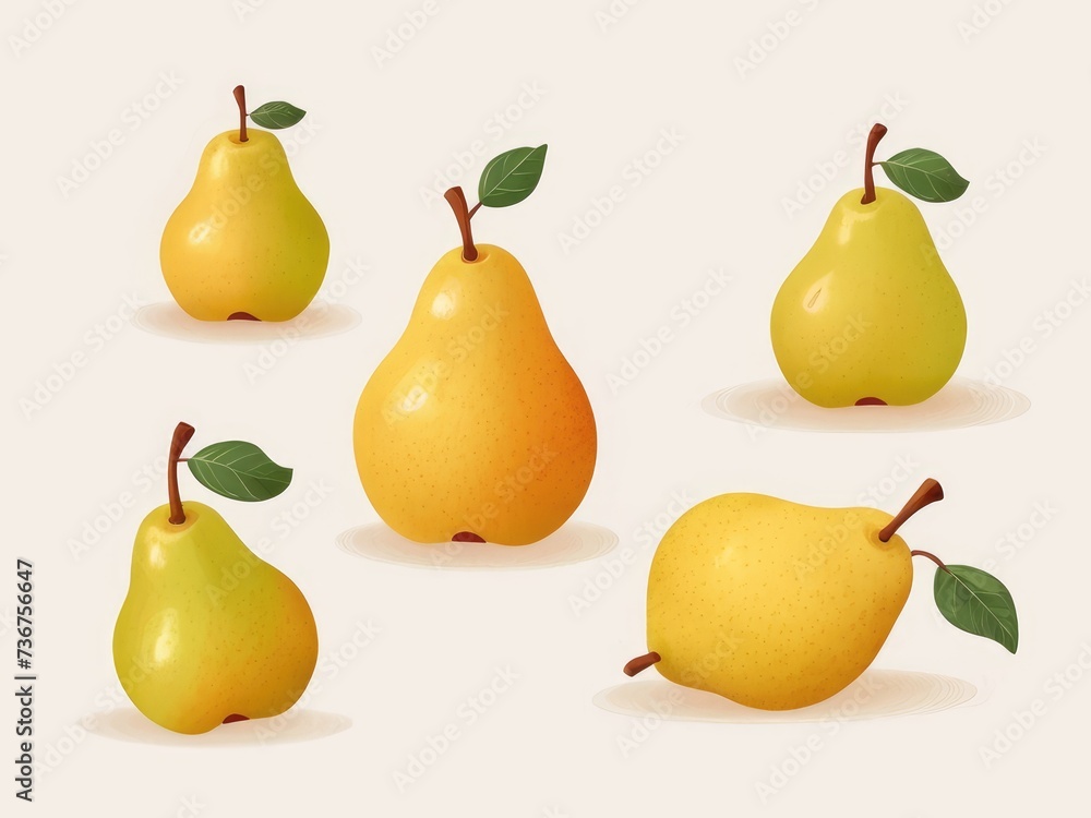 set of pears isolated set of pears isolated