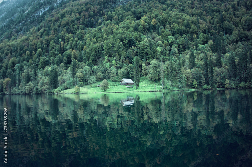 King's lake, alps in Königssee, Berchtesgaden, Germany, Austria, Obersalzberg