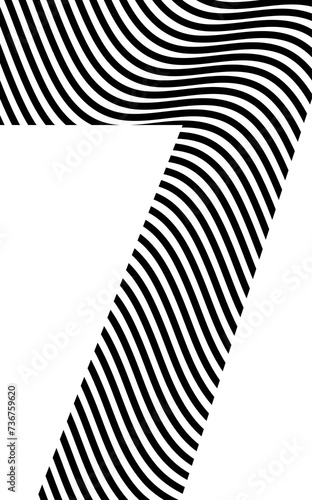 Wallpaper Mural Abstract Monochrome Wave Pattern Font Number 7 Torontodigital.ca