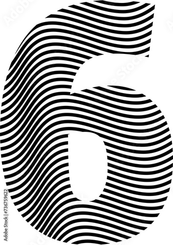Abstract Monochrome Wave Pattern Font Number 6
