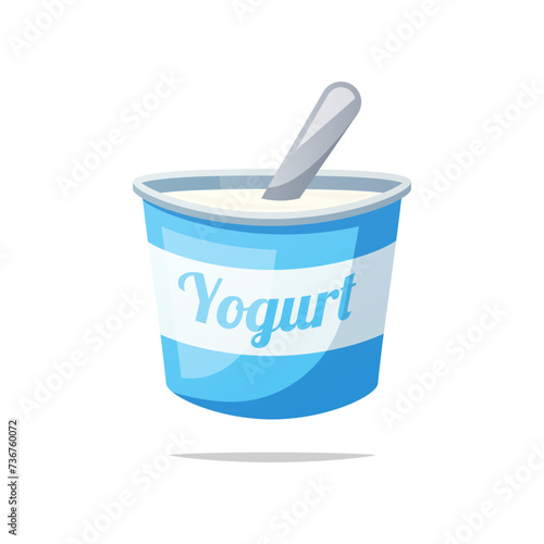 Yogurt vector isolated on white background.
