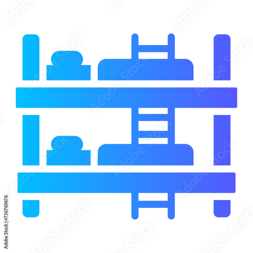 bunk bed Gradient icon