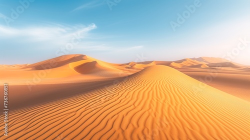 A desert challenge rolling sand dunes and scorching heat as symbols of nature obstacles.
