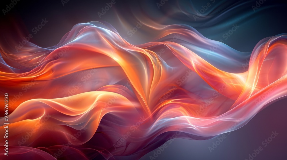 A captivating painting showcasing a vivid wave, ablaze with shades of red and orange, fiercely crashing against a deep black background. - obrazy, fototapety, plakaty 