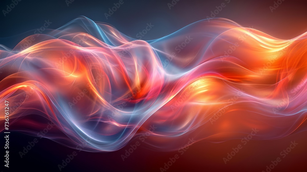 Obraz premium A captivating image of blurred red and blue waves intertwining and merging in a spellbinding display.
