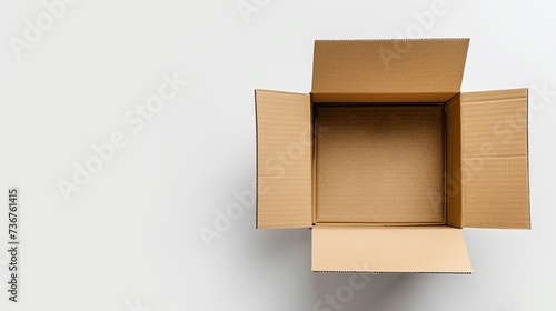 Top view open cardboard box on white background © ISK PRODUCTION