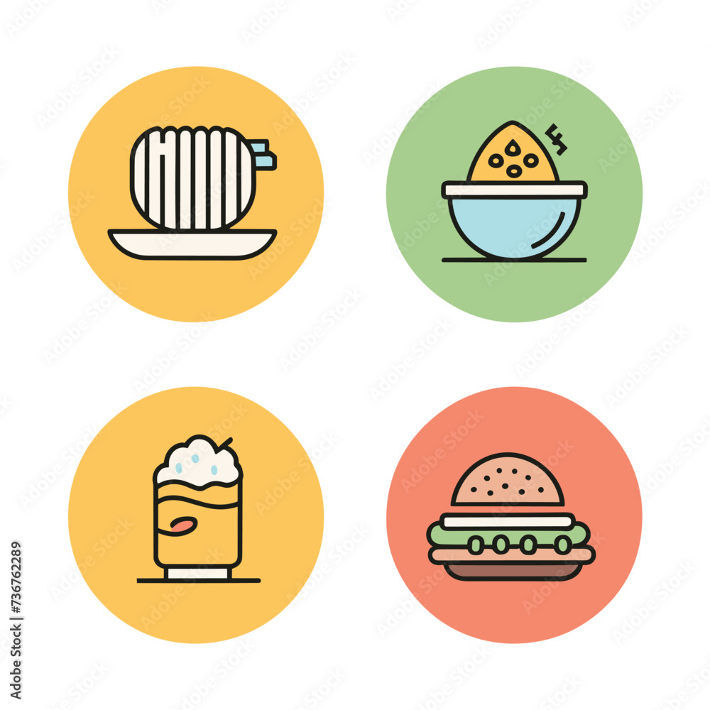 Food and Drink Icon Vector Set Food and Drink Icon Vector Set