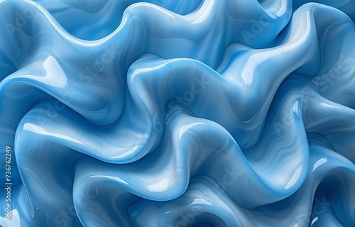 Blue curling waves in a multi-level stereogram illusion