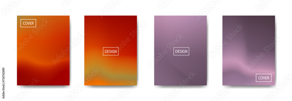 set of abstract background with beautiful gradation color, colorful background for poster flyer banner backdrop.vertical banner.cool fluid background vector illustration