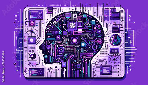 Large-scale language model AI concept vector illustration.