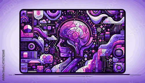 Large-scale language model AI concept vector illustration.