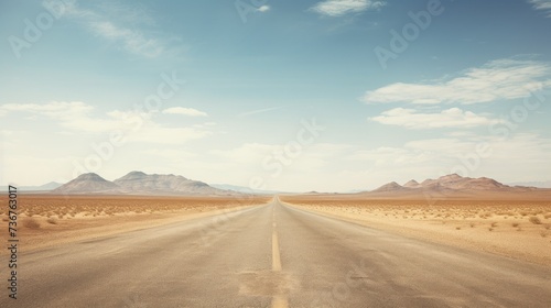 Vast Desert Road Leading to Nowhere in the Middle of Nowhere © ISK PRODUCTION