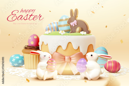 3D Fancy Easter cake poster