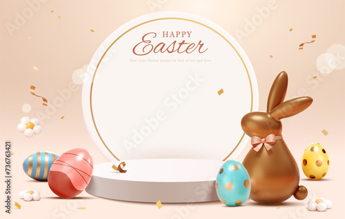 3D Easter display podium background