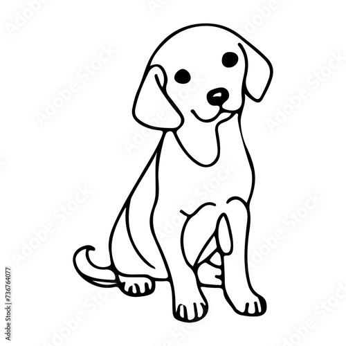 sketch line art animal dogs puppy characters hand drawn isolated set. Vector graphic design element illustration