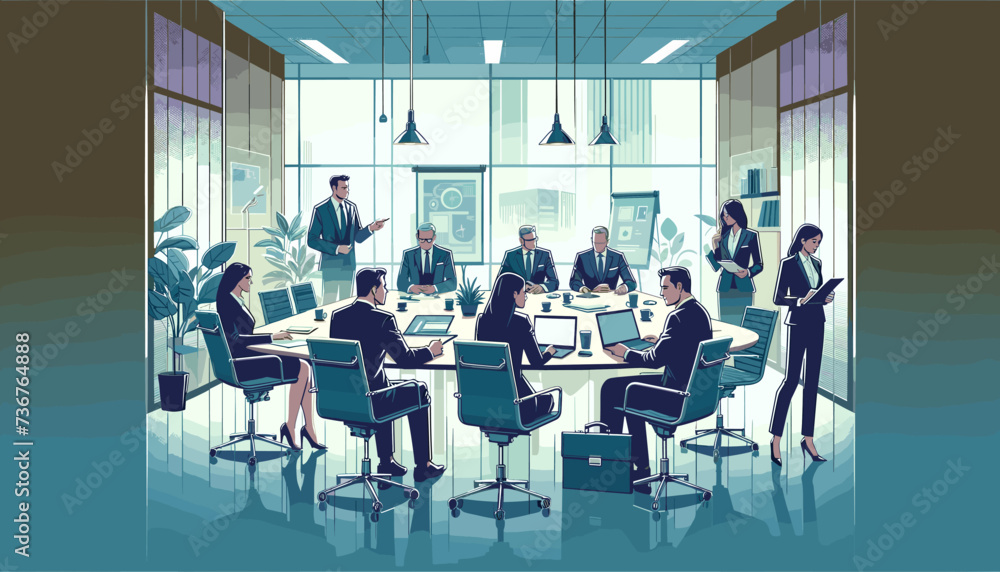 Concept vector illustration of business situation. Concept vector illustration of business situation.