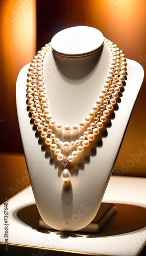 Pearl Jewelry, Gemstone, Precious, White, Luxury, Fashion, Accessories, Necklace, Glamour, Sparkle, Gem, Elegant, AI Generated