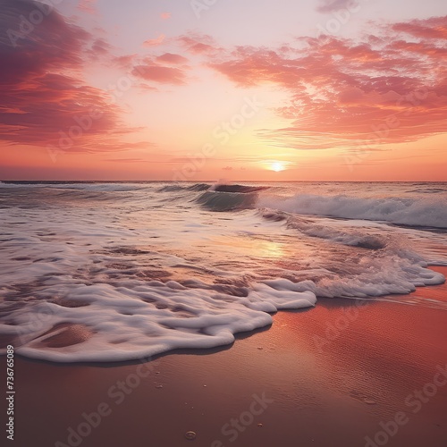 A sunset on the beach