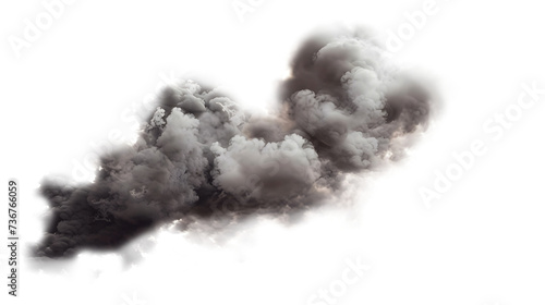 Smoke Plume Isolated On Transparent Or White Background