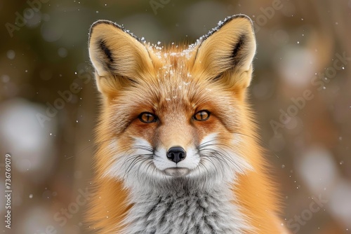 Close-up of a red fox's head with detailed fur texture and natural background, modified to obscure the face