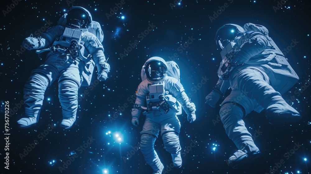 Fototapeta premium A customer gestures at a holographic screen selecting items to add to their virtual shopping cart.